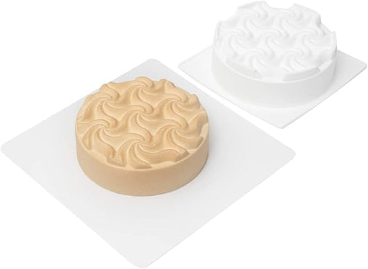 Pastry Tek 6.8 Inch Swirl Cake Pans, 10 Oven-Ready Silicone Bundt Cake Pans - Flexible, Freezable, White Silicone Small Cake Molds, Easy Release, For Baking Desserts - Restaurantware