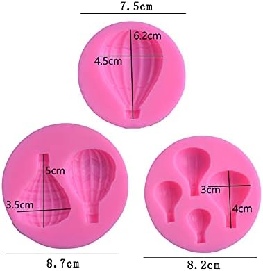 Cestony 3Pcs/Set Hot Air Balloon Fondant Silicone Molds for DIY Cake Fondant Biscuit Cookies Soap Sugar Pudding Chocolate Hard Candies Dessert Candle Decor - Image 2