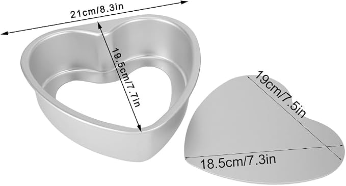 Heart Shape Cake Pan, Anodized Aluminum Alloy 8 in Tall Loose Base Silver Chiffon Mousse Sponge Dessert Baking Mould for Wedding Birthday Anniversary - Image 5
