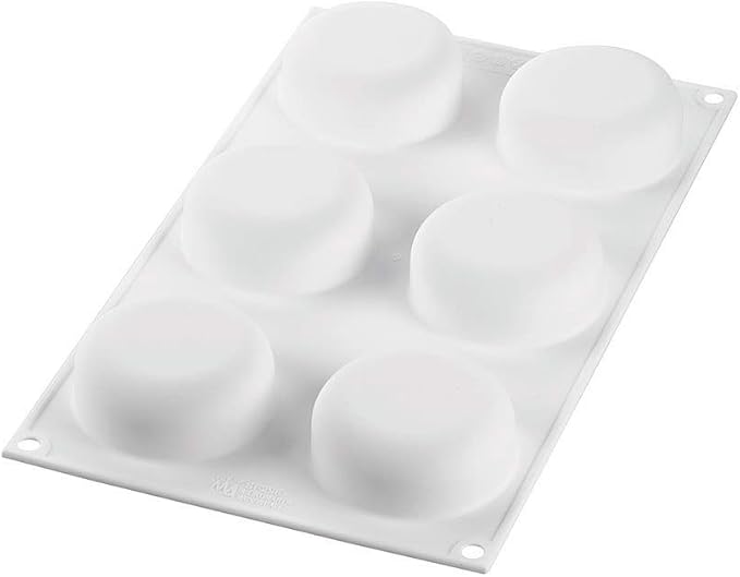 Silikomart"Universo 90" Silicone Mold with 6 Cavities, Each 2.63 Inch Diameter x 1.06 Inch High by Silikomart