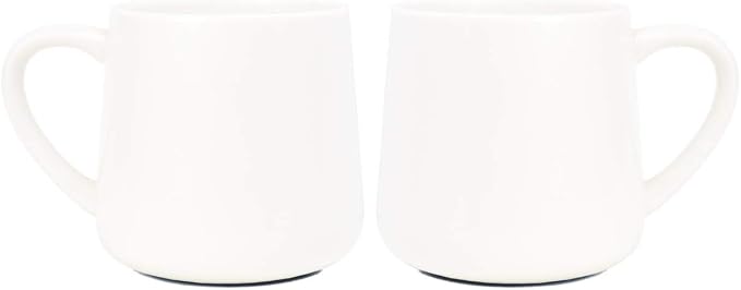 Bosmarlin Glossy Ceramic Coffee Mugs Set of 2, Tea Cup for Office and Home, 18 oz, Suitable for Dishwasher and Microwave(White, 2) by Bosmarlin
