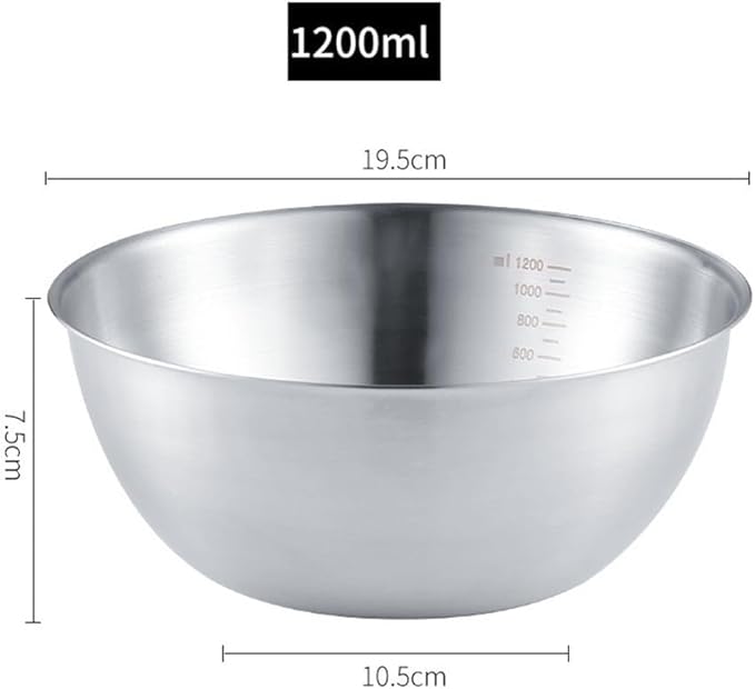3 Pcs Stainless Steel Mixing Bowls Set with Scale for Cooking and Baking, Stackable and Dishwasher Safe, Featuring Clear Measurement Lines