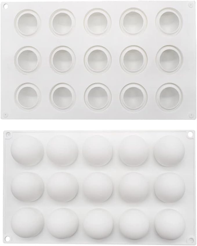 Silicone Mold Baking Pan Non-Stick Baking Pastry Chocolate Cake Dessert DIY Decoration Tools (Ball M_11.8x6.8x0.16 inch)