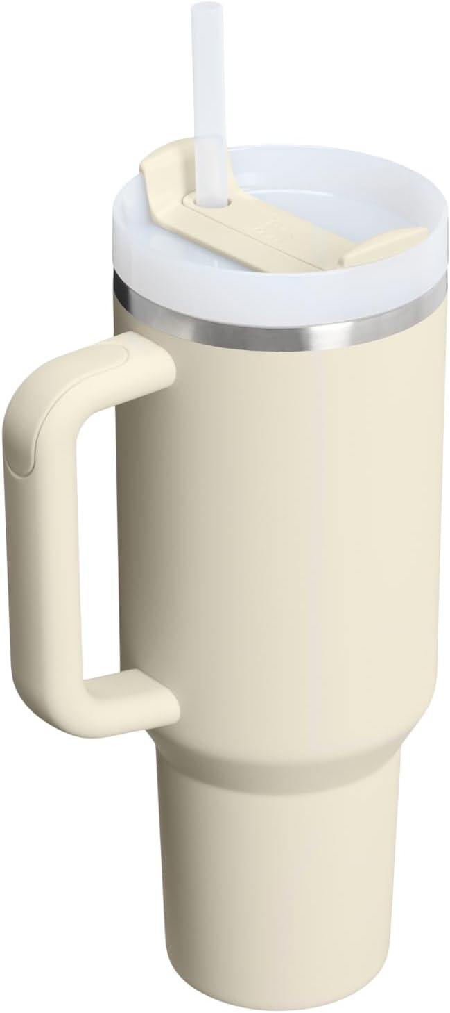 STANLEY Quencher H2.0 Flow State Tumbler, 40 oz, Toasted Almond | Handle and Straw | 3-Position Lid | Cup Holder Compatible for Travel | Insulated Stainless Steel Cup | BPA-Free - Image 3