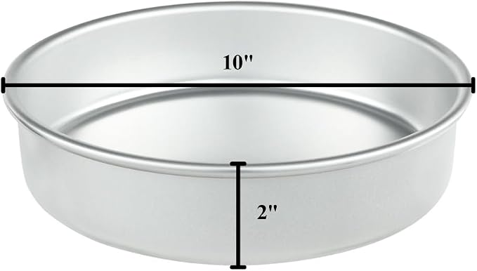 Chef Approved 10" Aluminum Cake Pan | Professional Traditional Round Shape Pastry Baking Sheet Tray with Smooth Exterior for Commercial Restaurant Kitchen Bakery Pantry | Hand Wash Only, 10"W x 2"D - Image 2