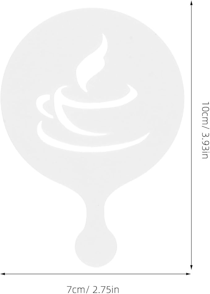 Cabilock 8Pcs Reusable Coffee Art Stencils Plastic Latte Decorating Templates for Cappuccino Cookie Cake Designs for Home Use