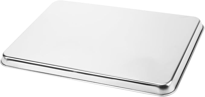 LEXININ Stainless Steel Baking Sheets, 17 x 12 x 1 Inch, Cookie Pans for Oven, 4-Piece Set, Silver - Image 4