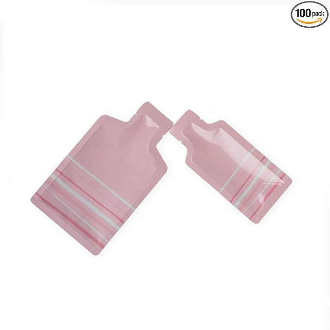 Bottle Shape Open Top Aluminum Foil Pouch Package Bag with Tear Notch Portable Cute Bottle Shape Food Preservation Smell Proof Packaging Pouches (Pink, 2.9×5.1in (7.5×13cm)) by NATX