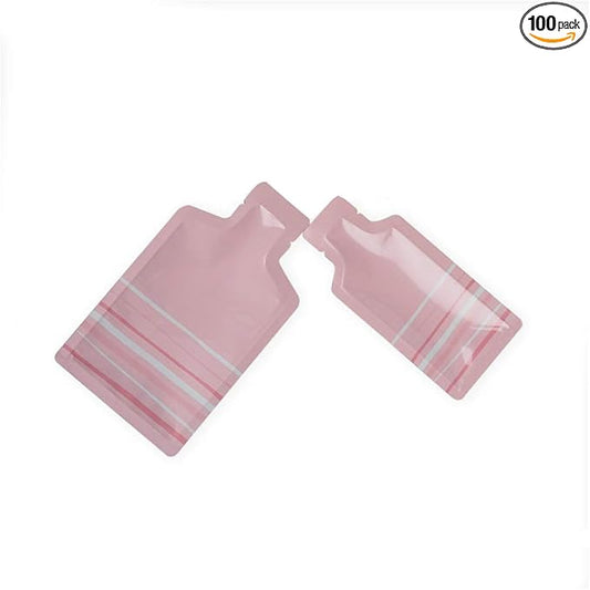 Bottle Shape Open Top Aluminum Foil Pouch Package Bag with Tear Notch Portable Cute Bottle Shape Food Preservation Smell Proof Packaging Pouches (Pink, 2.3×4.7in (6×12cm)) by NATX