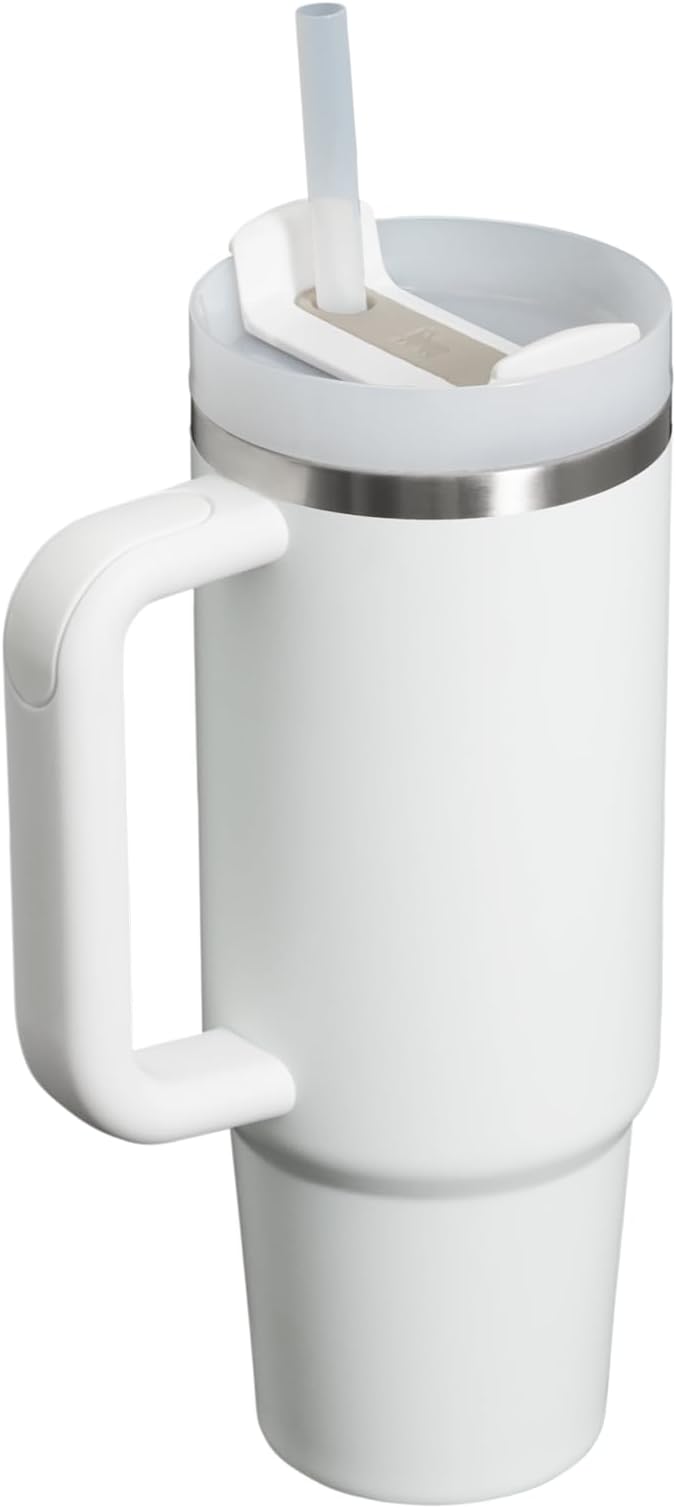 STANLEY Quencher H2.0 Flow State Tumbler, 30 oz, Frost | Handle and Straw | 3-Position Lid | Cup Holder Compatible for Travel | Insulated Stainless Steel Cup | BPA-Free - Image 2