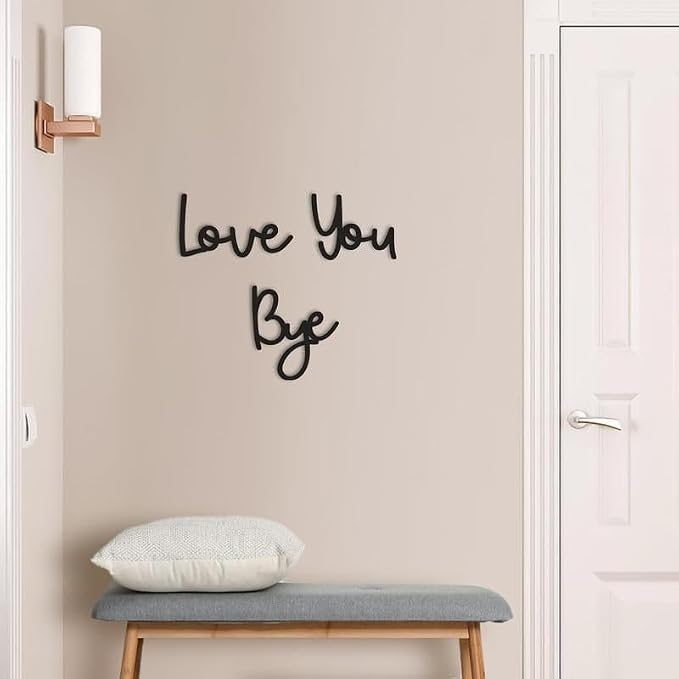 2025 New Year Gift - Cute Metal Door Topper Love You Bye Over Door Frame Decor Corner Sign Black Ornaments Wood Decorations Funny Christmas (Love You Bye-A) - Image 5