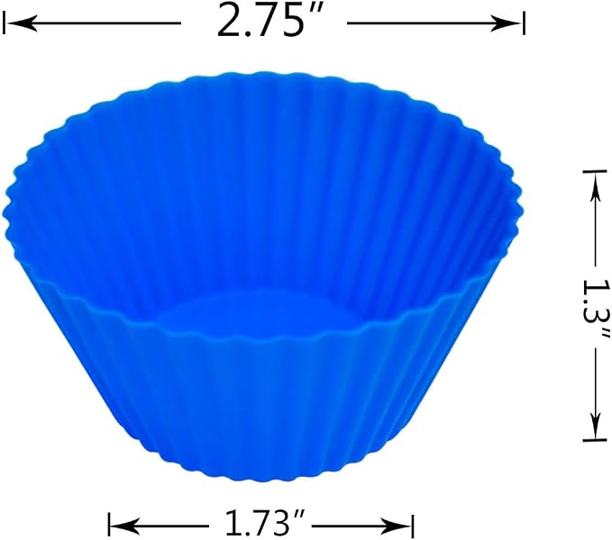 24 Pack Silicone Baking Cups Reusable Muffin Liners Non-Stick Cup Cake Molds Set Cupcake Silicone Liner Standard Size Silicone Cupcake Holder Reusable Cupcake Liners Christmas Gift (8 Rainbow Colors) - Image 6