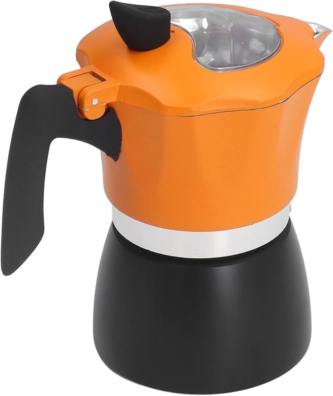 Semme Italian Aluminum Stove Coffee Maker 150ML Portable Maker for Travel Home and Office Octagonal Design for Even Heat Distribution - Image 4