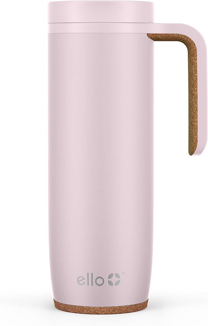 Ello Magnet 18oz Vacuum Insulated Stainless Steel Travel Mug with Side Handle and Leak-Proof Slider Lid and Built-in Coaster, Keeps Hot for 5 Hours, Perfect for Coffee or Tea, BPA-Free by Ello