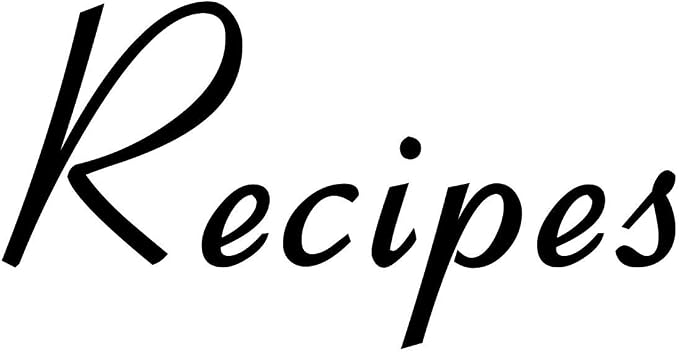 Recipes 4w x 2h Label | Kitchen Home Organization | Die Cut Vinyl Decal | Black Retro Font (Sticker Only) by MinglewoodTrading