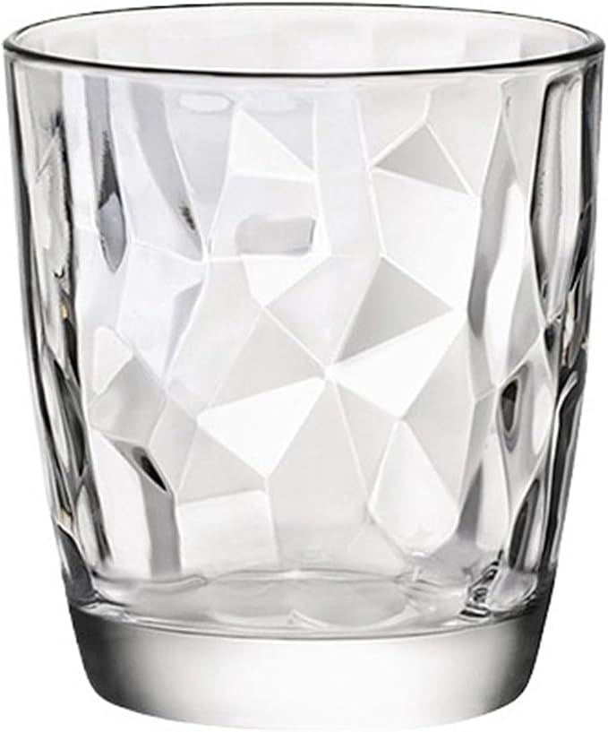 drinking glassware Colored Diamond Embossed Drinking Glasses(Clear,Medium) by Unknown