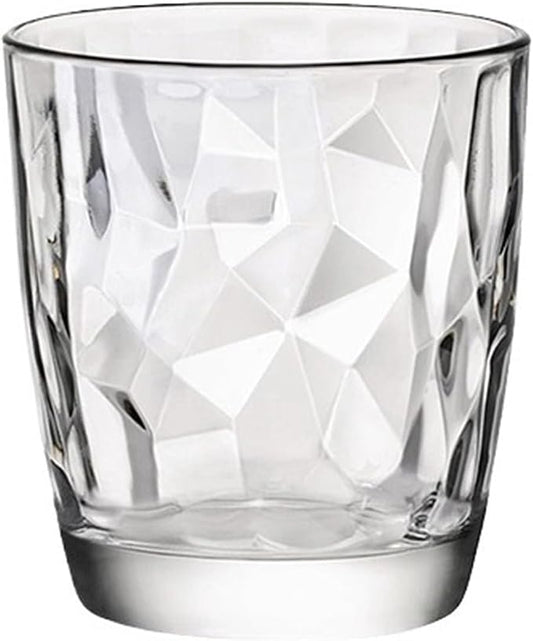 drinking glassware Colored Diamond Embossed Drinking Glasses(Clear,Medium) by Unknown