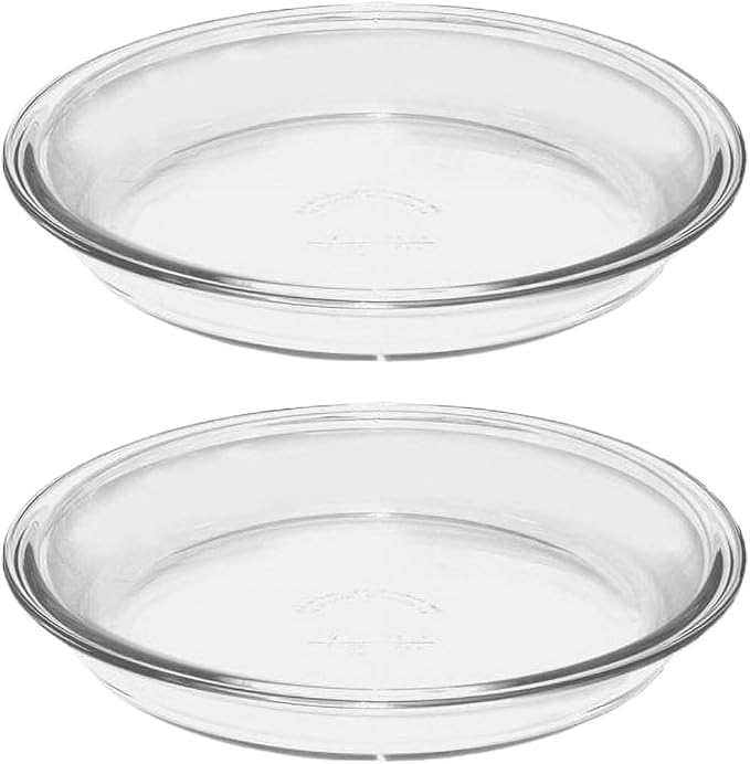 2 Pack Round Clear Glass Pie Plates, Thick Borosilicate Heat Resistant Bakeware with Wide Rim, Microwave Oven Freezer Safe Glass Baking Dish for Pizza Tart Quiche Home Baking by Unknown