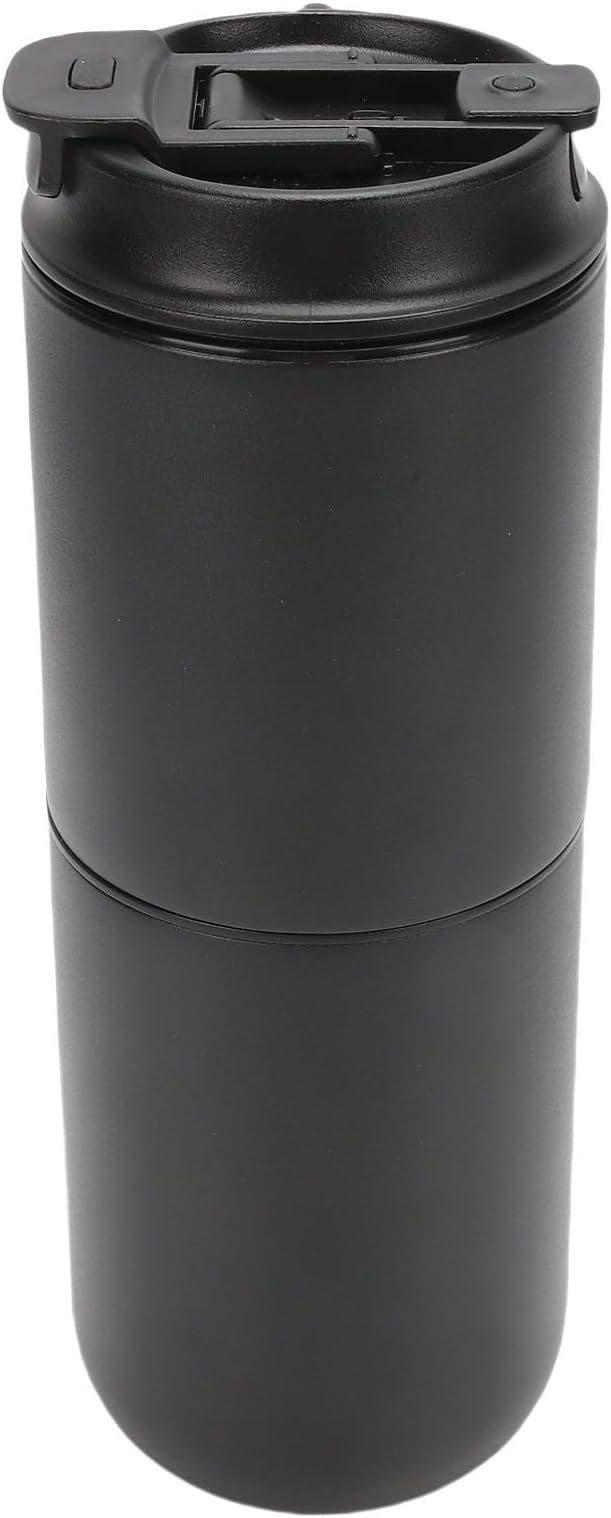 Keenso Electric Coffee Maker with Mill Portable Rechargeable 350ML Coffee Machine for Camping Office Travel (Black) - Image 2