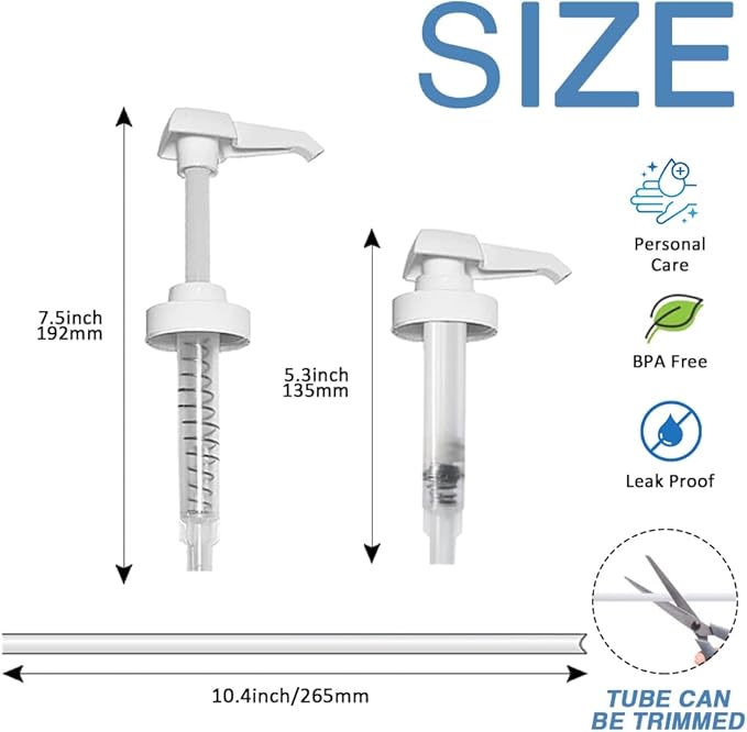 16 Pack Gallon Jug Pump Dispenser 38-400 White Pump for Gallon Jug Dispensing - 7cc Lotion Gallon Shampoo Pump Top Replacement, Fits 1 Gallon Bottle 64oz 128oz Hand Sanitizer Containers, Plus Labels