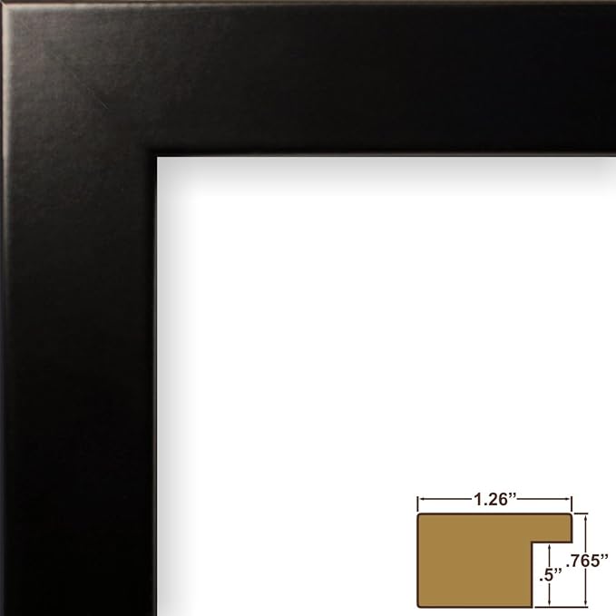 Craig Frames 26273 20 by 24-Inch Picture Frame, Smooth Wrap Finish, 1.26-Inch Wide, Black Satin - Image 2