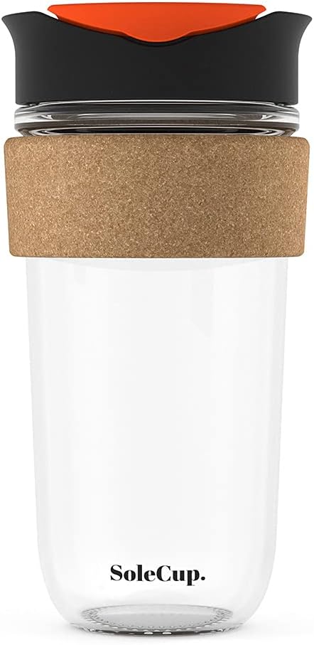Large Travel Mug - Reusable Insulated Coffee Mug - 18oz/530ml BPA-Free Hot Drink Travel Mug with Lid & Cork Band (Black, 18oz)