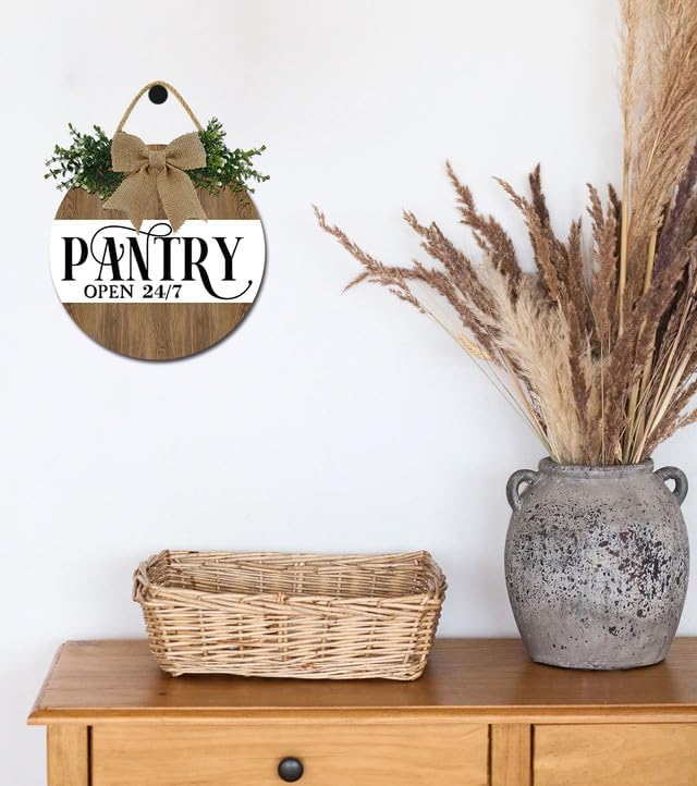 Pantry Sign Pantry Wall Decor Farmhouse Pantry Sign Wooden Rustic Pantry Sign Retro Pantry Hanging Sign Wooden Art Printed Decor for Home Pantry Room Holiday Decoration 11 Inches - Image 3