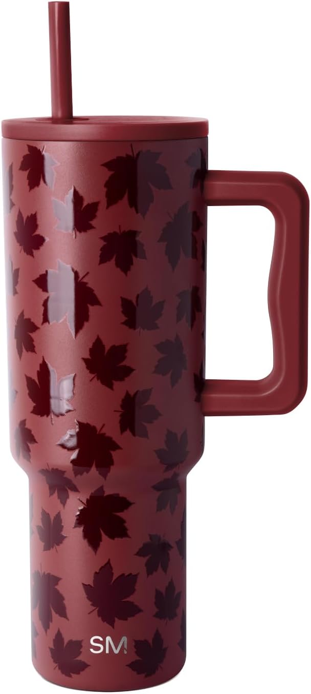 Simple Modern Halloween Tumbler with Handle | 40oz | Leaves | Trek Tumbler, Travel Mug | Insulated Water Bottle, Cupholder Friendly, Stainless Steel Cup, Autumn Maple by Unknown