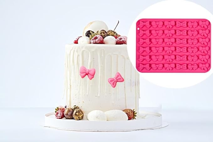 Silicone Mini Bow Molds, Featuring 6 Different Bow Shapes, Are Suitable For Making Candies, Jellies, Cookies, Sugarcraft, Pastries, Cake Decorations.