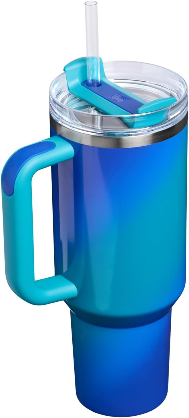 STANLEY Quencher H2.0 Flow State Tumbler, 40 oz, Sea Glass Aura | Handle and Straw | 3-Position Lid | Cup Holder Compatible for Travel | Insulated Stainless Steel Cup | BPA-Free - Image 3