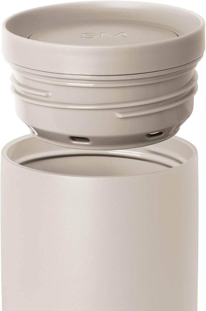 Simple Modern Insulated Travel Coffee Mug 360° Lid | 16oz | Beige | Voyager Ceramic-Lined Insulated Stainless Steel Coffee Tumbler, Iced Coffee Cup, Mug with Lid | Fits Cupholder, Almond Birch - Image 3