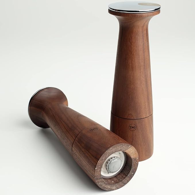 T&G CrushGrind Oblique Black Walnut Pepper/Peppercorn Mill, 20.5cm / Stylish Fine Dining Gourmet Fully Adjustable Ceramic Manual Grinder/Shaker/Coarse & Fine/Easy Fill - Image 2
