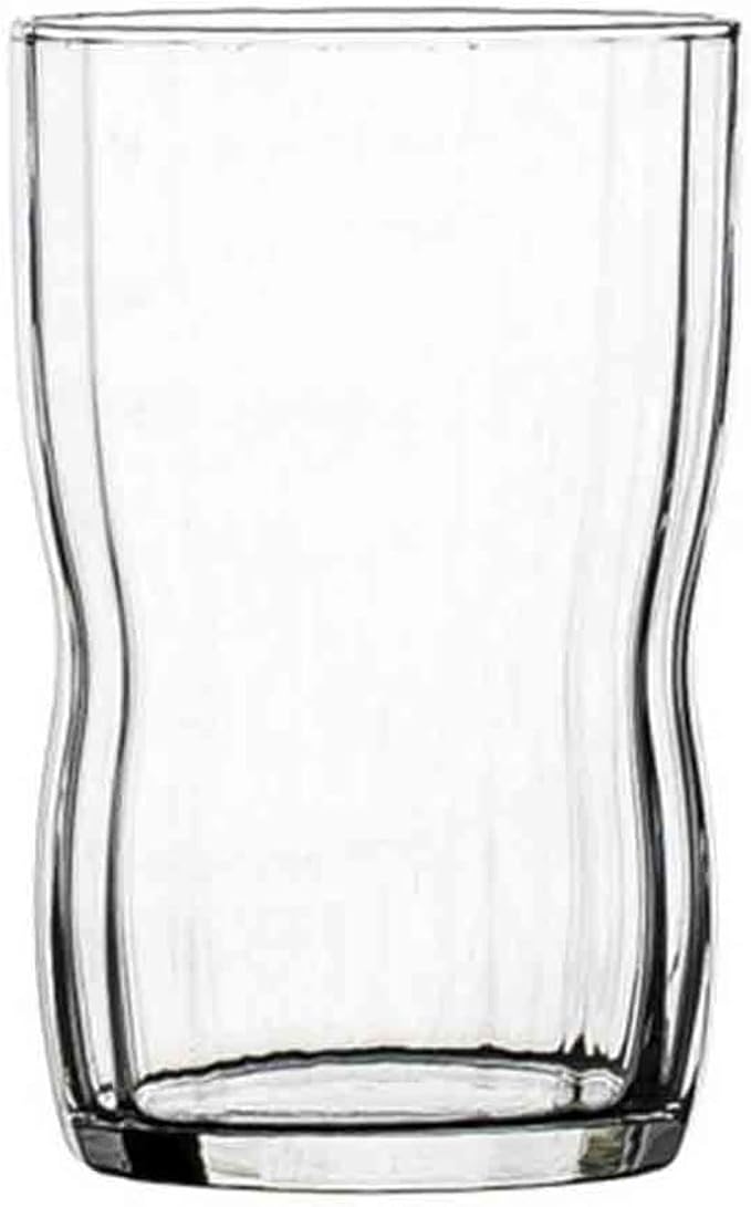Tea Cup Clear Lead-free Drinking Glasses Ribbed Glassware Water for Cocktails(Small) by Unknown