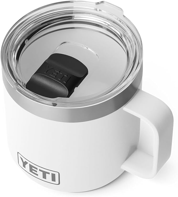 YETI Rambler 14 oz Ceramic Lined Stackable Mug, Vacuum Insulated, Stainless Steel with MagSlider Lid, White by YETI