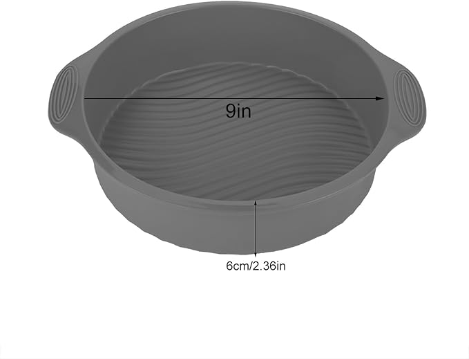 Silicone Cake Mold Round Shape Baking Pan for Oven and Microwave Food Grade Silicone Material in Green Pink Gray Blue 9 Inch Size (Gray) - Image 5