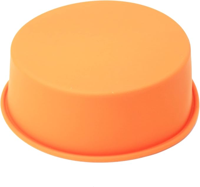 X-Haibei 4.5 Inch Silicone Round Mold, Flexible Mini Cake Pan for Baking Bread, Eggs & Sandwiches, Air Fryer & Oven Safe, Non-Stick Microwave Bread Maker for Keto & Low Carb Recipes