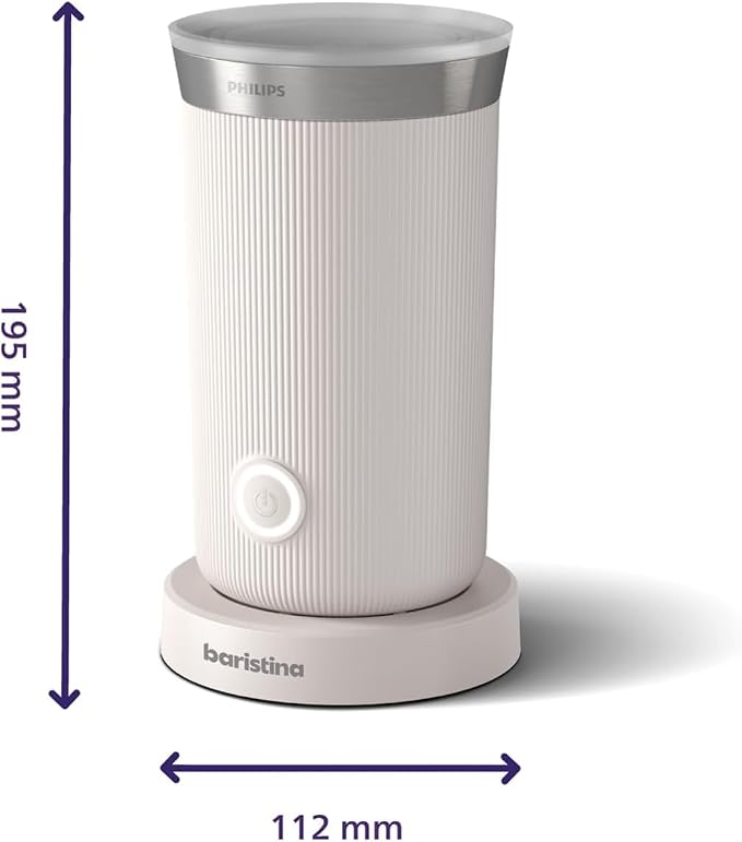 Philips Baristina Espresso Machine+Milk Frother Bundle. Real espresso. Compact coffee machine,portafilter, grinder, Cafe Crema. Dairy & Non-Dairy Milk foam​. Hot & Cold. Easy Clean. White (BAR303/00) - Image 9