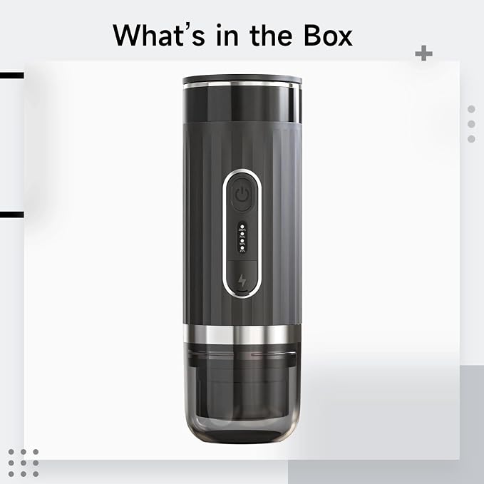 Portable Coffee Maker, Mini Espresso Machine for Car, K Cup Compatible, 60 oz / 170 ml Water Tank, Wireless Use for Travel, Outdoor Trips, and Electric Vehicles, Black - Image 4