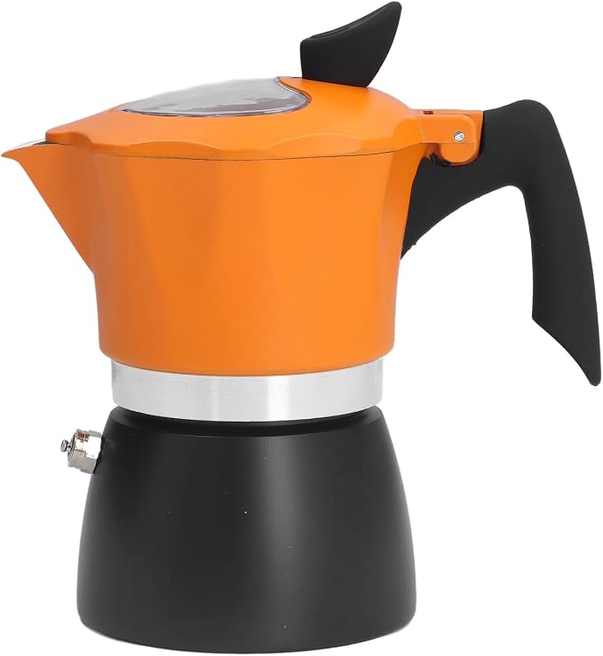 Semme Italian Aluminum Stove Coffee Maker 150ML Portable Maker for Travel Home and Office Octagonal Design for Even Heat Distribution by Semme