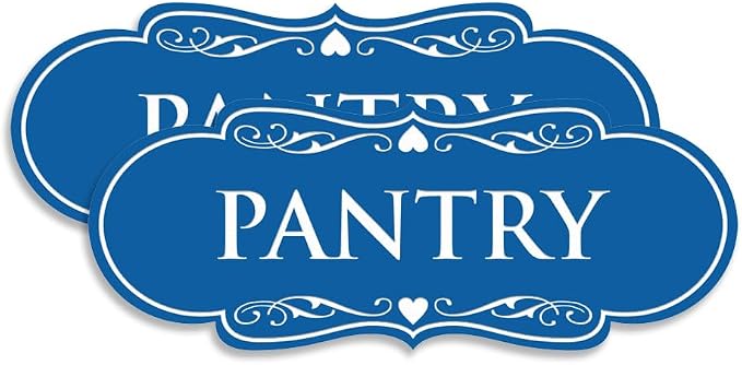Designer Pantry Sign (Blue) - Medium (2 Pack) by SignsByLITA