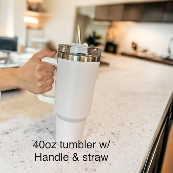 Tumbler, 40oz Tumbler, Western Tumbler, Engraved Cup with Handle, Cute Coffee Mug, 40oz Coffee Mug (Black Rainbow-Hummingbird)