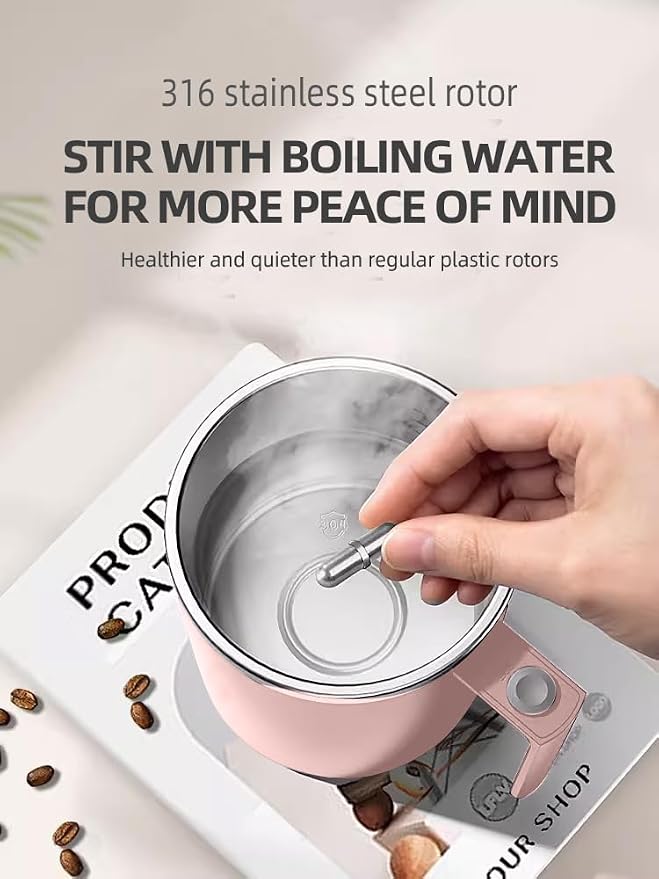 Self Stirring Mug,Self Stirring Coffee Mug,Suitable for Coffee, Milk, Cocoa and Other Beverages (Pink, 12 Ounces) - Image 3