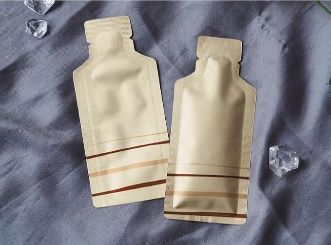 NATX 100Pcs Bottle Shape Open Top Aluminum Foil Pouch Package Bag with Tear Notch Portable Cute Bottle Shape Food Preservation Smell Proof Packaging Pouches (Gold, 2.3×4.7in (6×12cm)) - Image 2