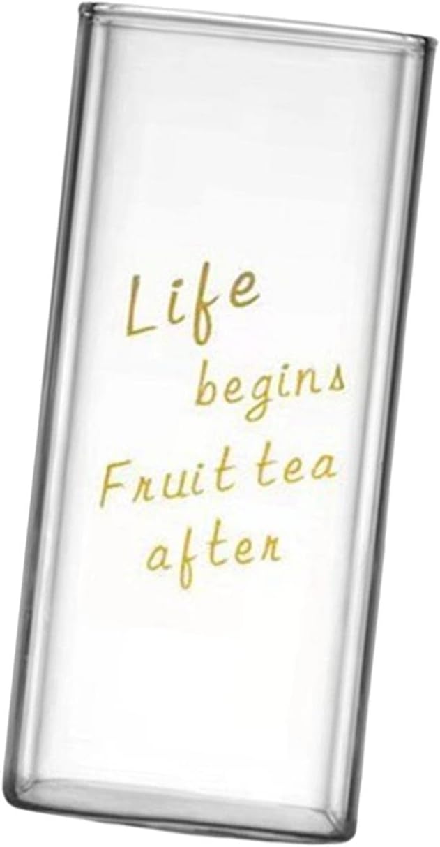 Square Drinking Glasses Glassware Transparent Milk Mug Container Heat Resistant Water Bottle for Coffee Party Home Kitchen, Like Begin High, Optional by Unknown