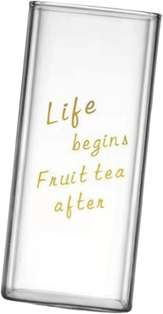 Square Drinking Glasses Glassware Transparent Milk Mug Container Heat Resistant Water Bottle for Coffee Party Home Kitchen, Like Begin High, Optional by Unknown