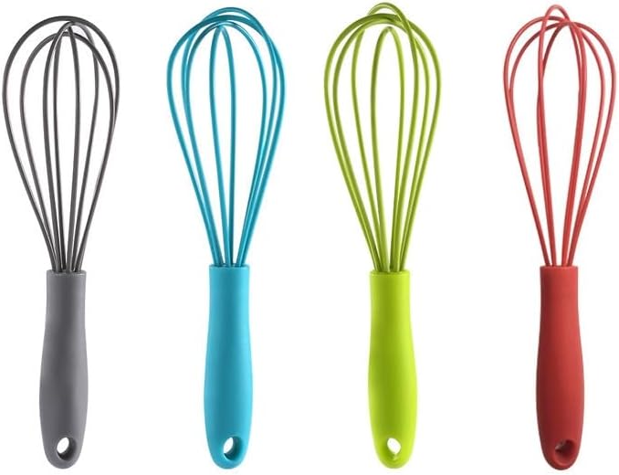 Mini Silicone Whisk, 12-Pack Portable Egg Whisk, Small Whisks For Cooking, Manual Handheld Milk Frothers, Household Egg Blender Silicone Whisks For Cooking (12PCS-Blue)