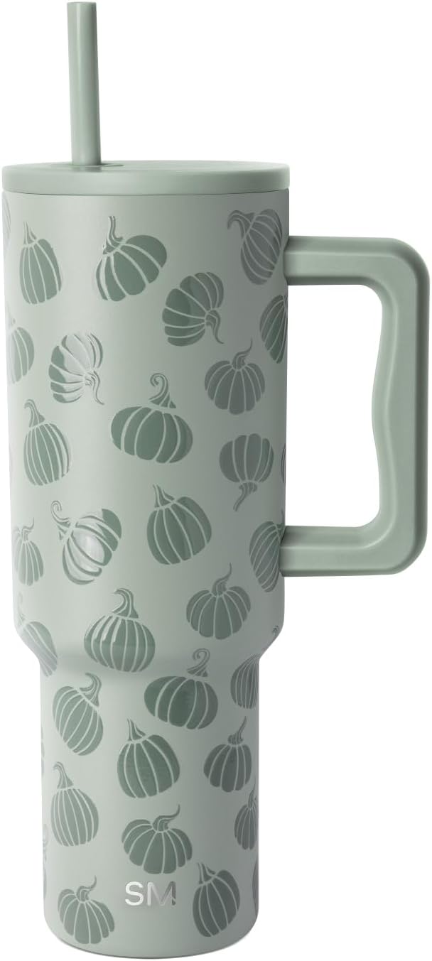 Simple Modern Halloween Tumbler with Handle | 40oz | Pumpkins | Trek Tumbler, Travel Mug | Insulated Water Bottle, Cupholder Friendly, Stainless Steel Cup, Gourdgeous Green by Unknown