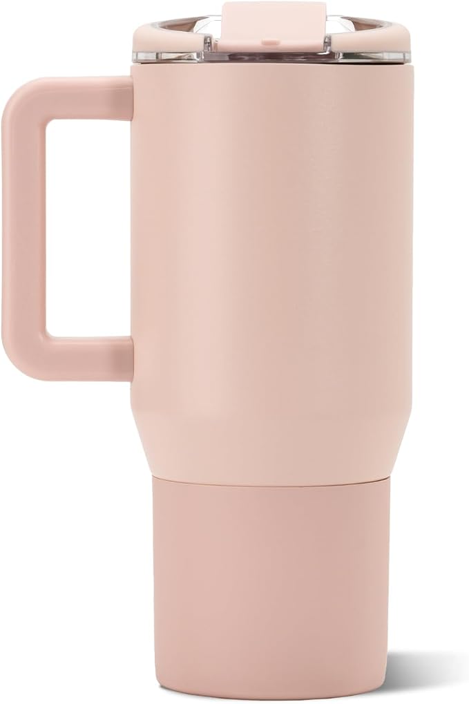 HydroJug Coffee Traveler 20oz Ceramic-Lined Mug with Handle, Dusty Rose - Image 2