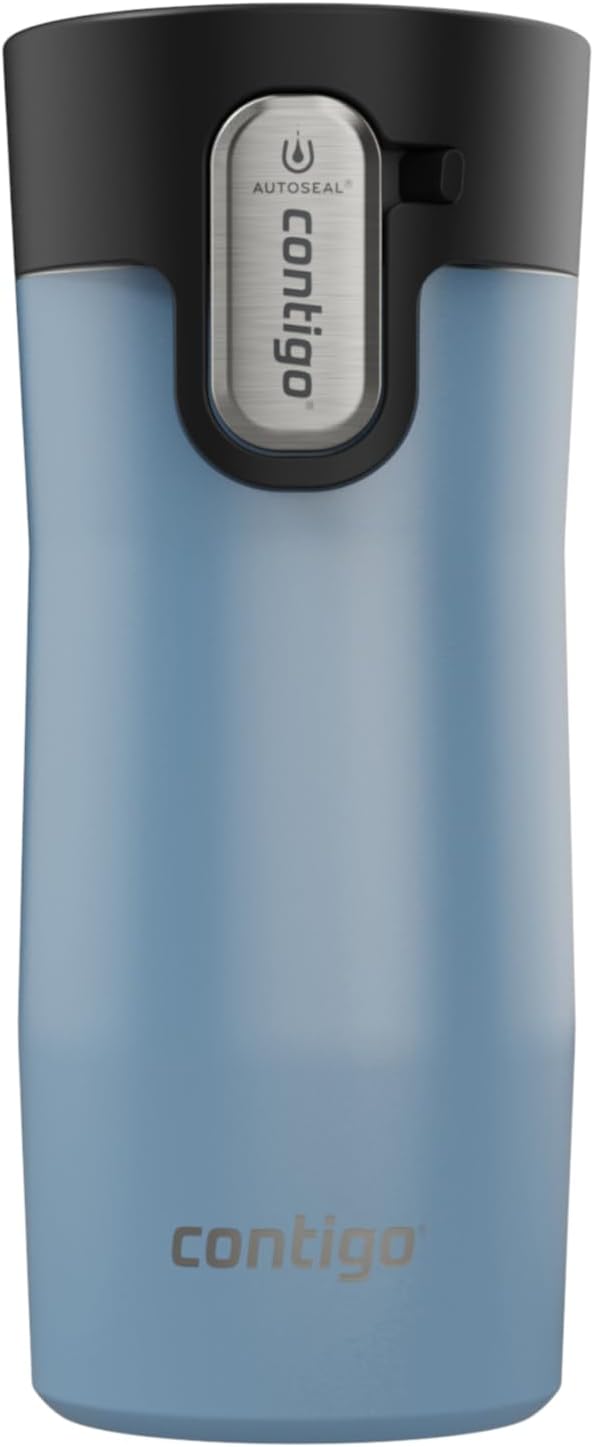 Contigo AUTOSEAL West Loop Vacuum-Insulated Stainless Steel Travel Mug with Easy-Clean Lid, 12oz, Glacier Frosted Pearl by Unknown