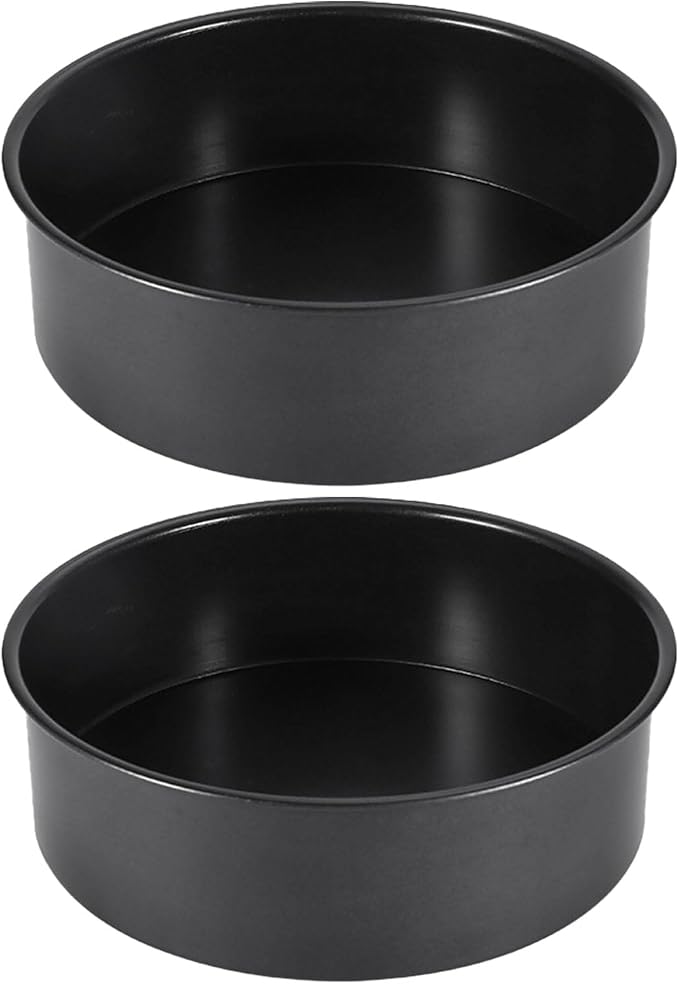 8.27 In Round Cake Pans Set of 2 Deep Nonstick with Removable Bottom by Unknown